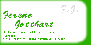 ferenc gotthart business card